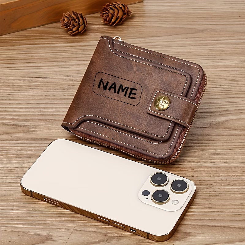 Custom Name Men's PU Wallet, C - огляд і ціна Personalized Name Box