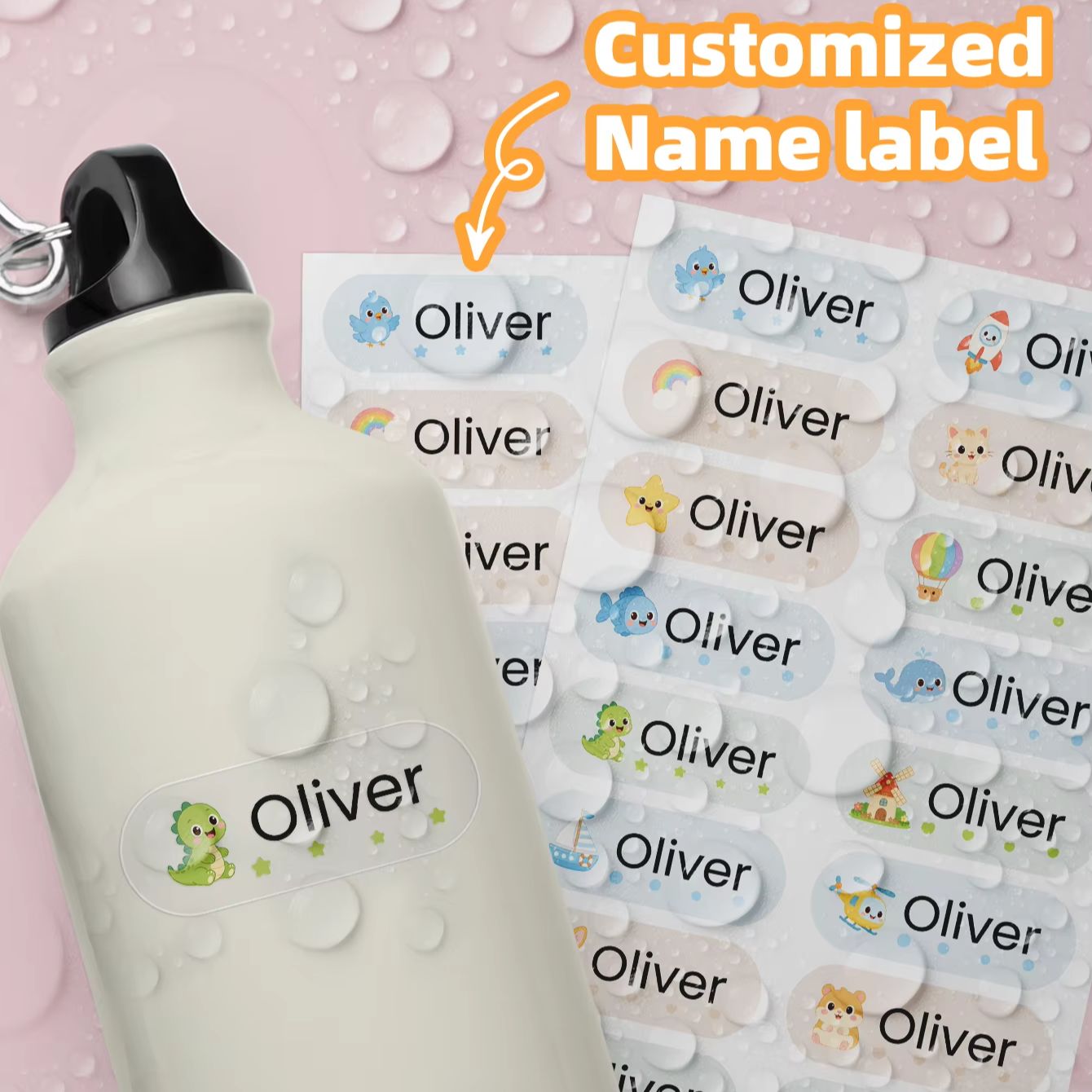1-400PCS Custom Cartoon Name S - огляд і ціна Personalised Candle Label