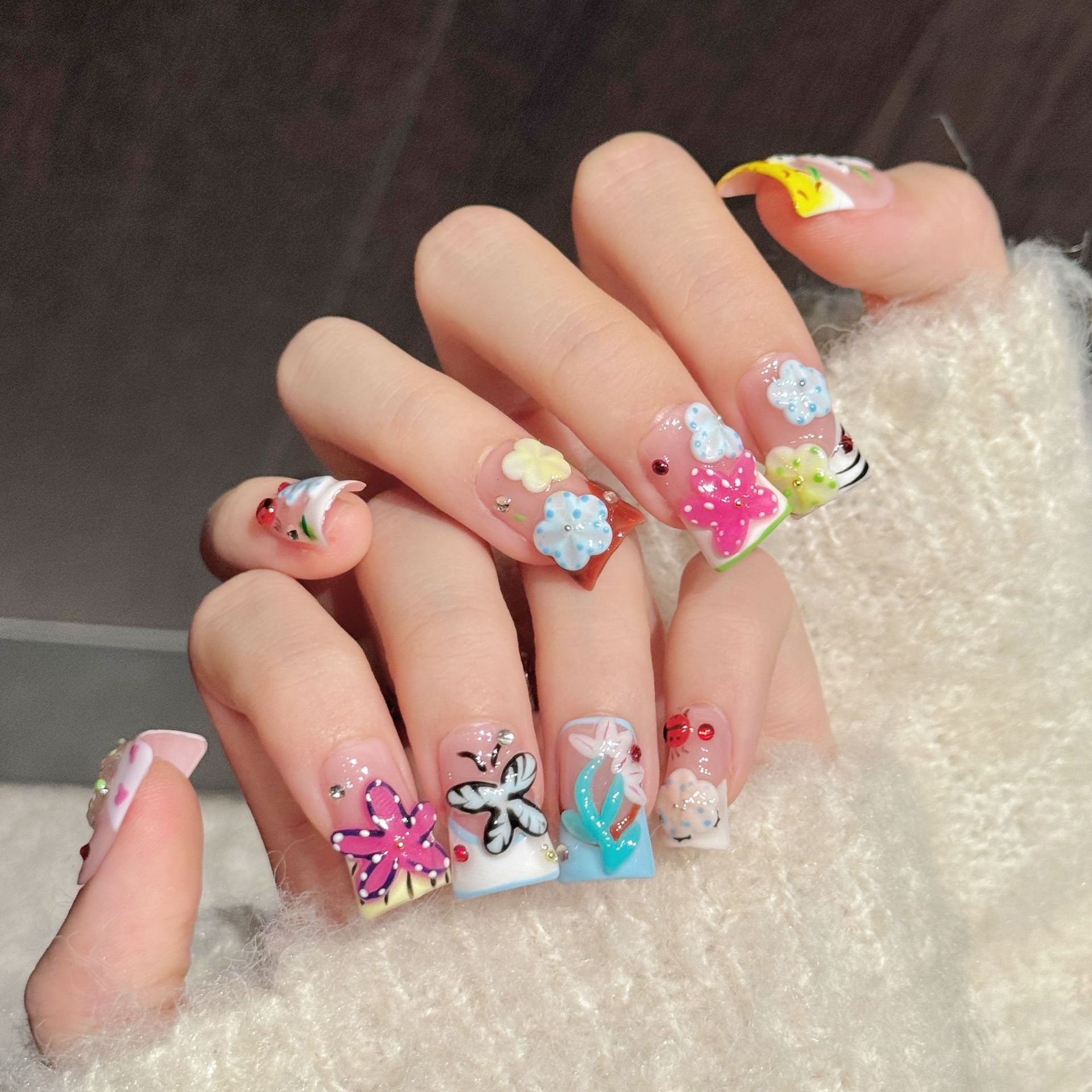 10PCS Duck Handmade Press On N - огляд і ціна Pressed Flower Art
