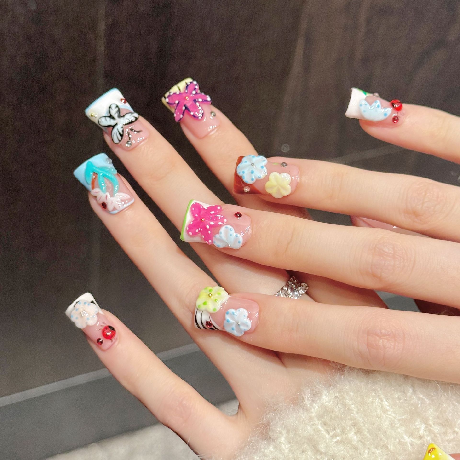 10PCS Duck Handmade Press On N - огляд і ціна Pressed Flower Art