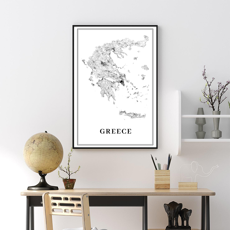 Greece Road Map Poster Black a - огляд і ціна Custom Star Map