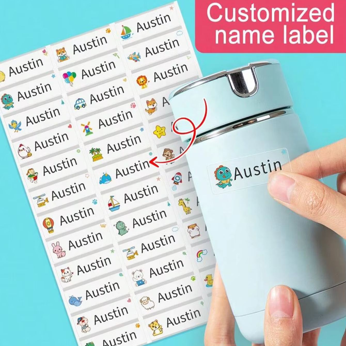 1-500PCS Custom Cartoon Name S - огляд і ціна Personalised Candle Label