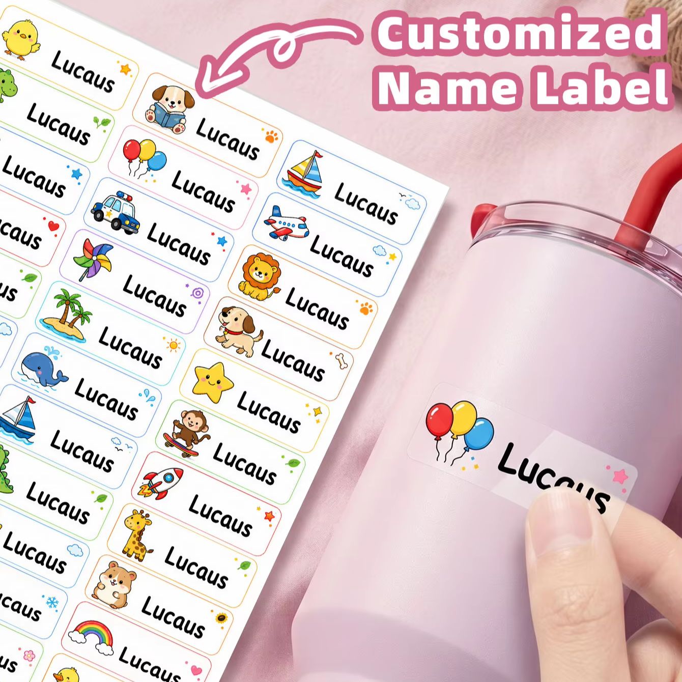 1-500PCS Custom Cartoon Name S - огляд і ціна Personalised Candle Label