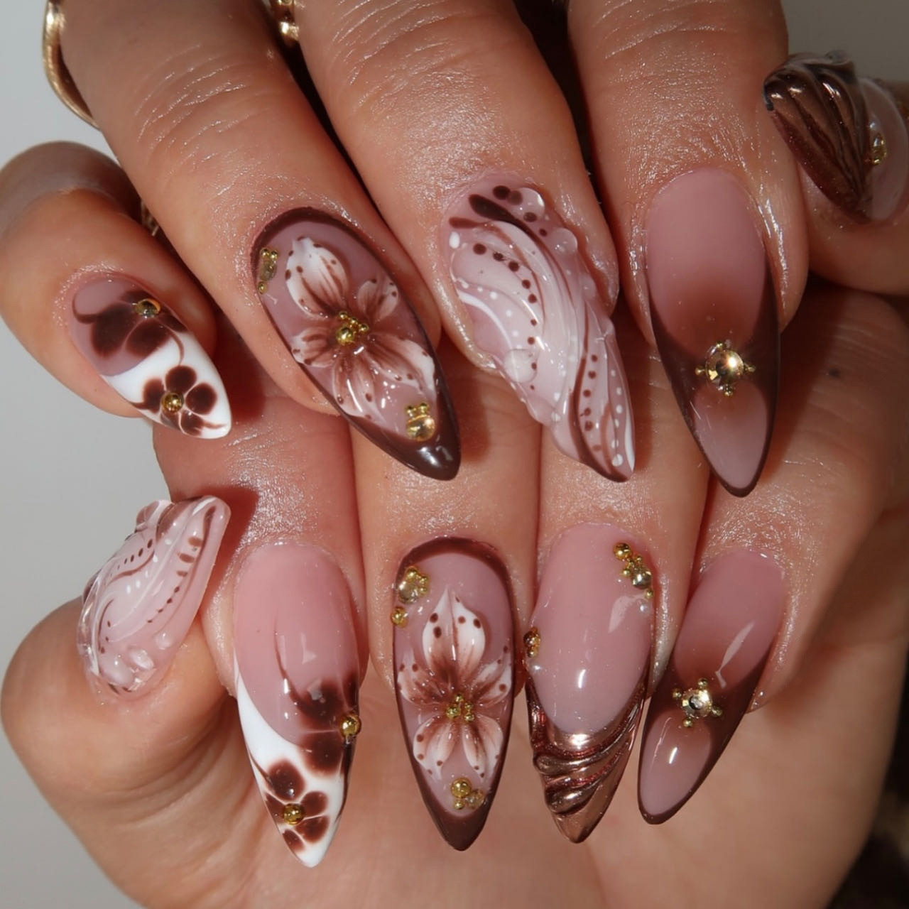Medium fake nails for women gr - огляд і ціна Pressed Flower Art