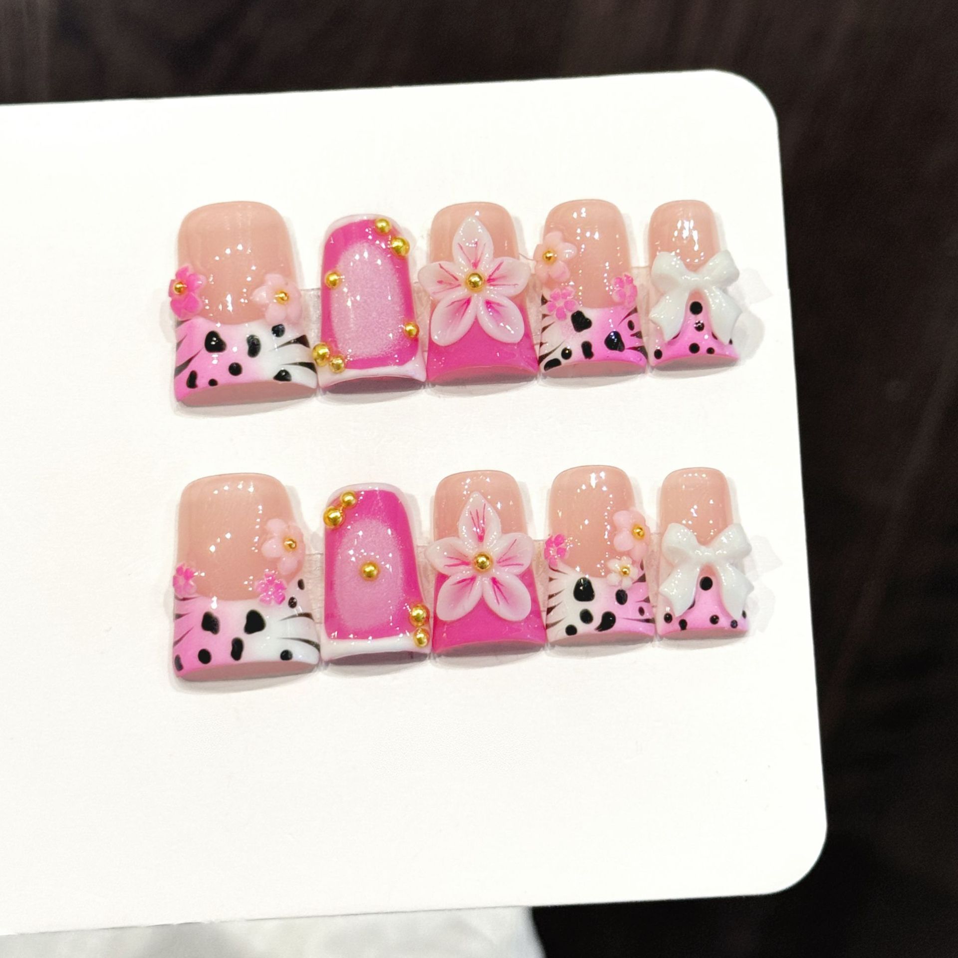 10pcs Ocean Style Fake Nails D - огляд і ціна Pressed Flower Art
