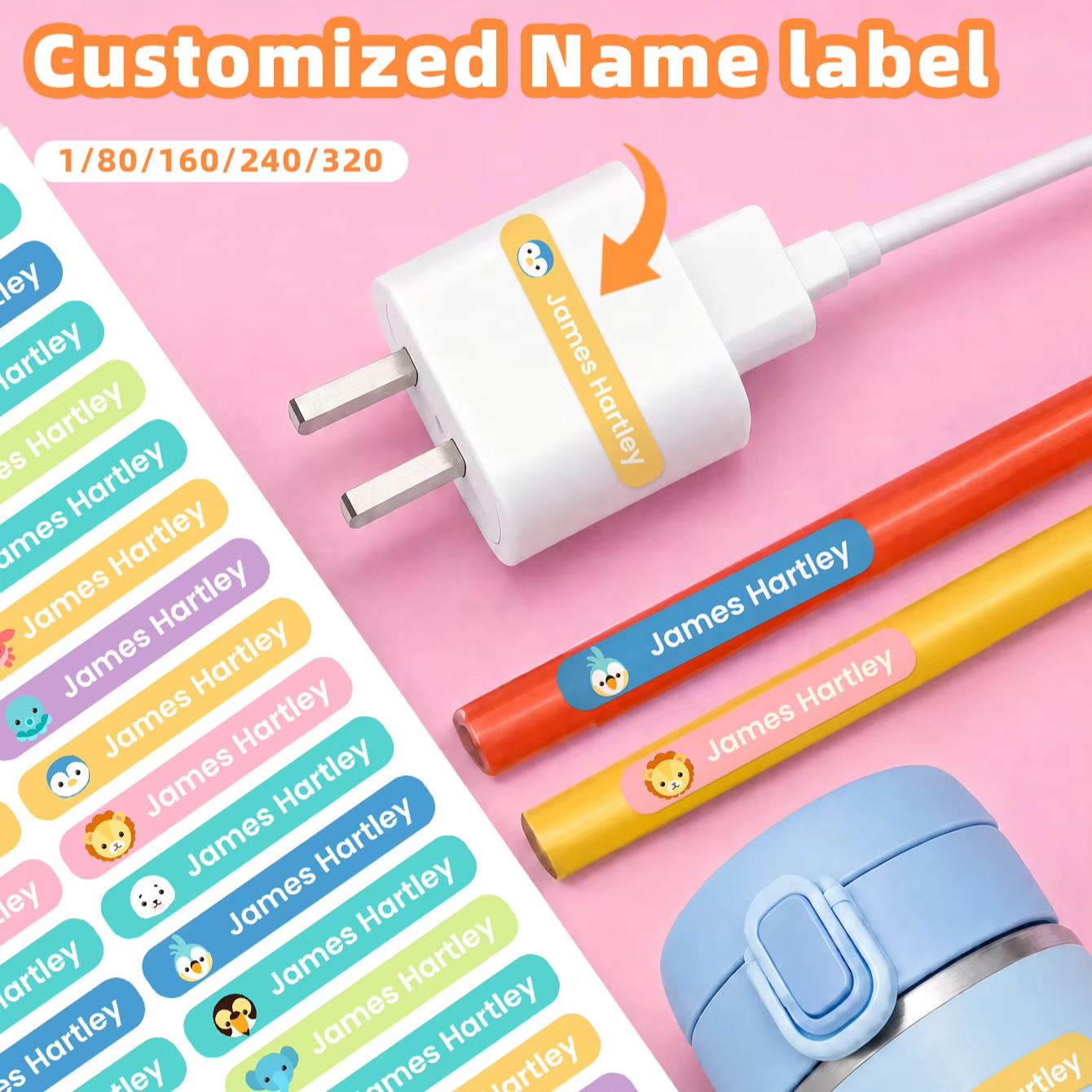 1-320PCS Custom Cartoon Name S - огляд і ціна Personalized Name Box