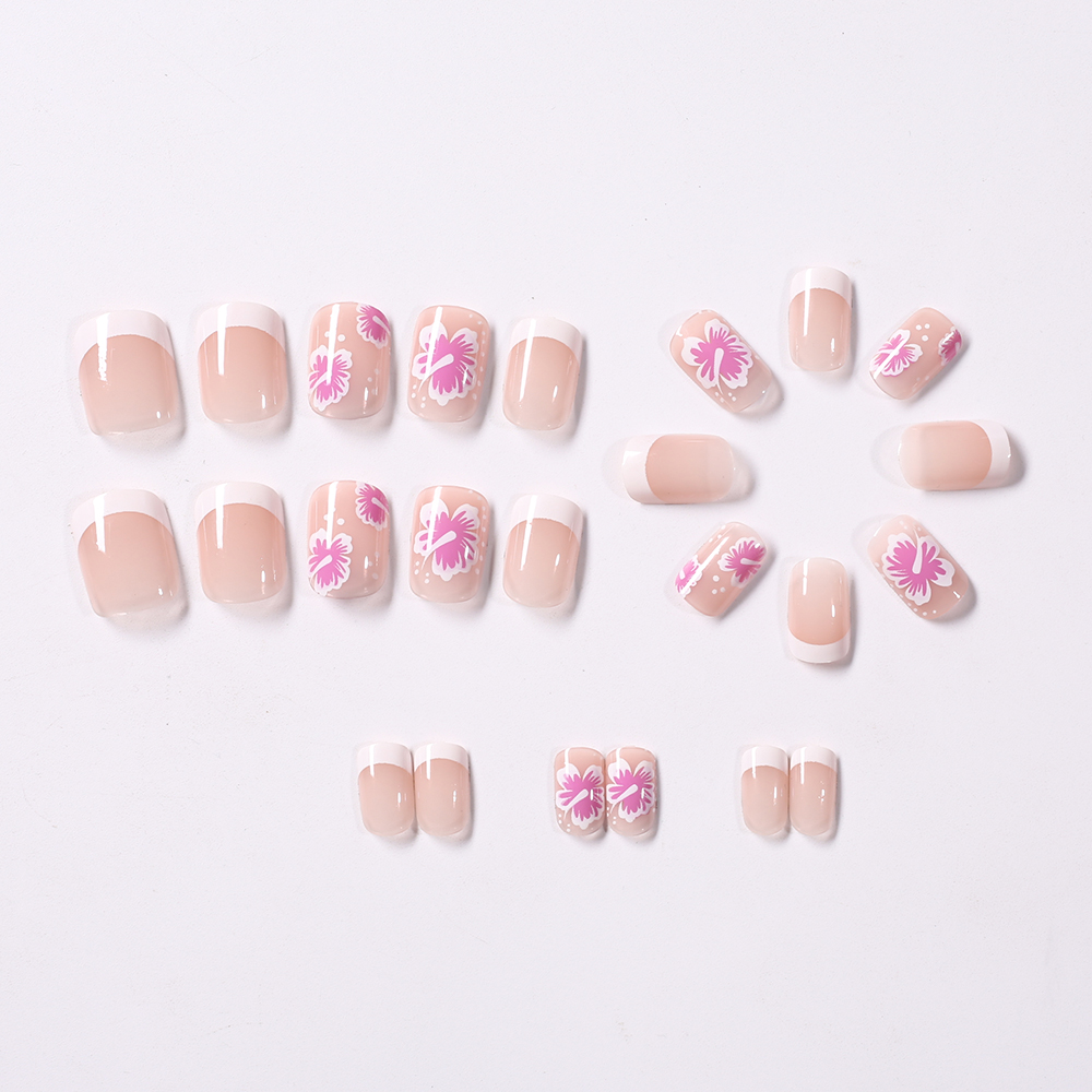 24Pcs French Flower False Nail - огляд і ціна Pressed Flower Art